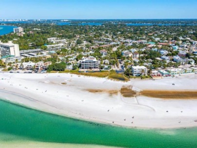 Mira Mar Beach Homes in Siesta Key, FL. - Beach Aerial