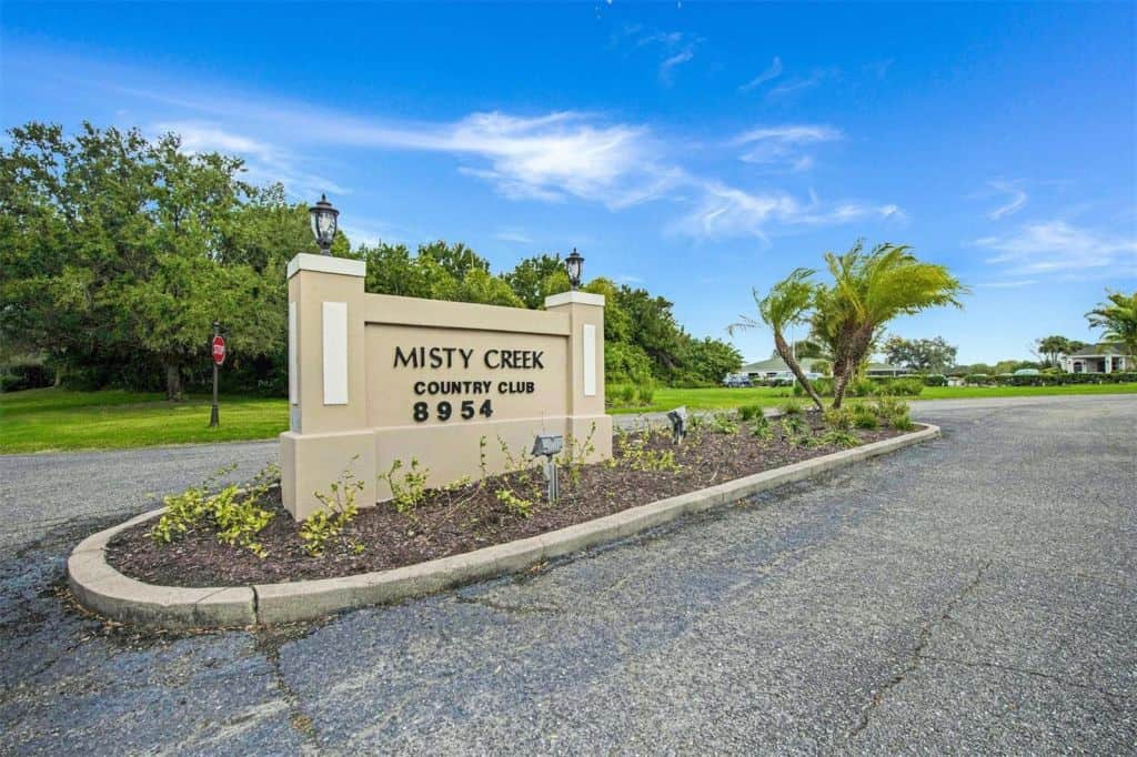 Misty Creek Homes in Sarasota, FL. - Country Club Entrance Sign