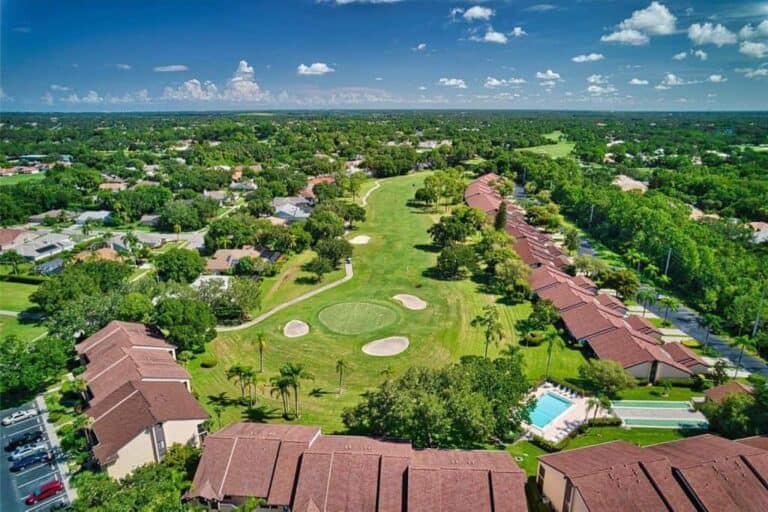 Misty Oaks Homes in Palm Aire Sarasota, FL. - Aerial