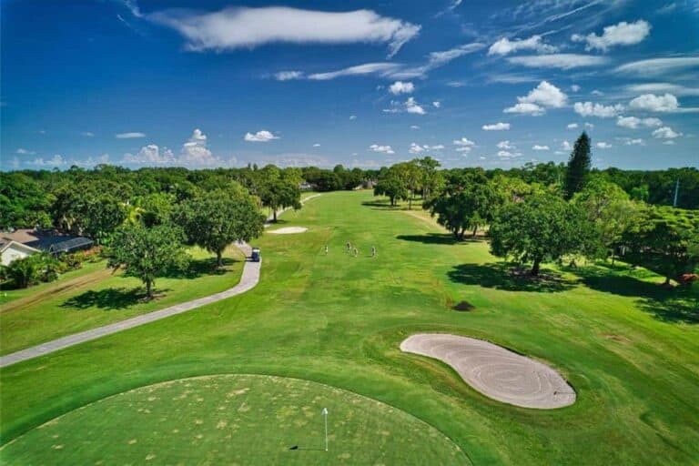 Misty Oaks Homes in Palm Aire Sarasota, FL. - Golf Course Aerial