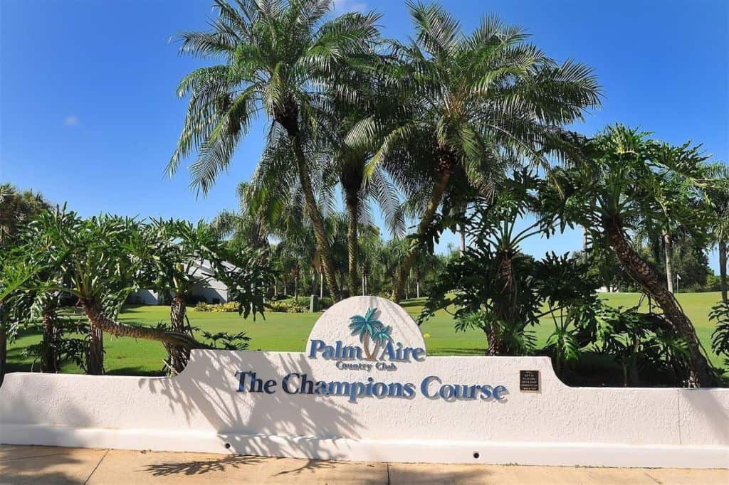 Palm Aire Golf Course Homes in Sarasota, FL. - PAlm Aire Country Club Sign