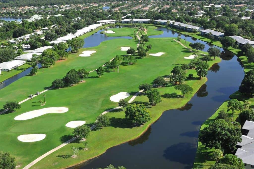 Palm Aire Golf Course Homes in Sarasota, FL. - Golf Course Aerial