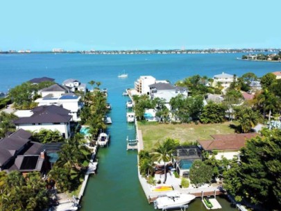 Paradise Shores Homes in Sarasota, FL. - Canal Aerial