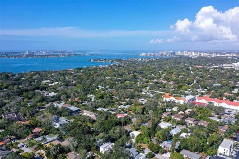 Poinsettia Park Homes in Sarasota, FL. - Aerial