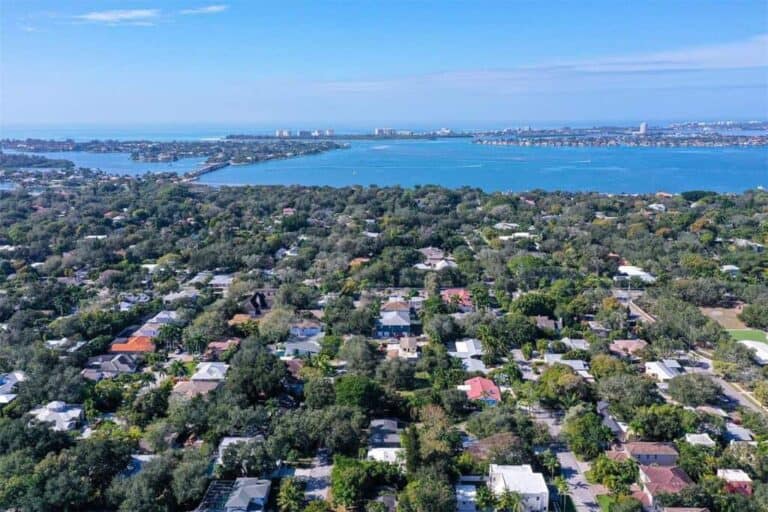 Poinsettia Park Homes in Sarasota, FL. - Aerial