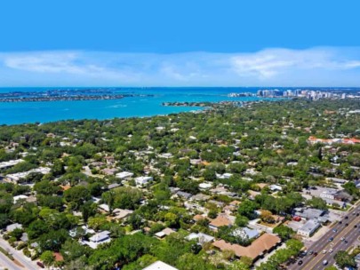 Poinsettia Park Homes in Sarasota, FL. - Aerial