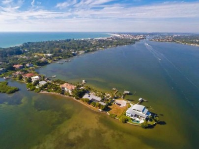 Point Crisp Homes in Siesta Key, FL. - Waterfront Aerial