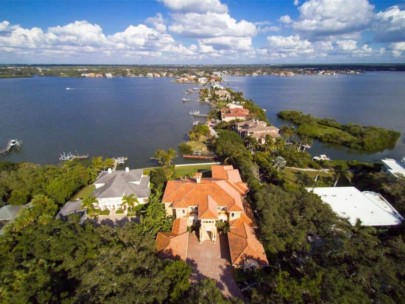 Point Crisp Homes in Siesta Key, FL. - Waterfront Aerial