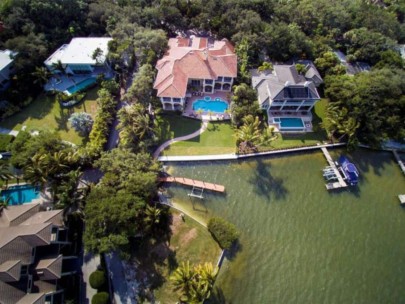 Point Crisp Homes in Siesta Key, FL. - Waterfront Aerial