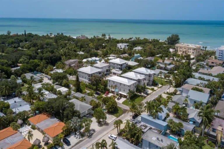 Point of Rocks Homes in Siesta Key, FL. - Aerial
