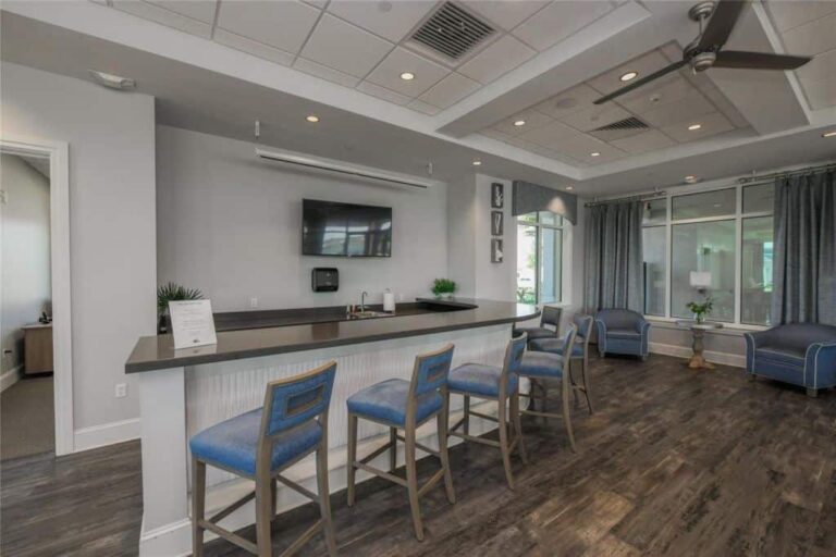 Polo Run Homes in Lakewood Ranch, FL. - Outdoor Bar with TV