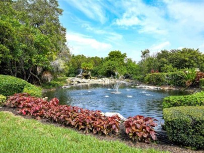 Preserve at Heron Lake Homes in Sarasota, FL. - Lake and FountainEntrance Sign