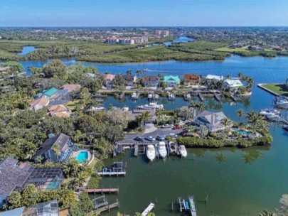 Riegels Landing Homes in Siesta Key, FL. - - Waterfront Aerial