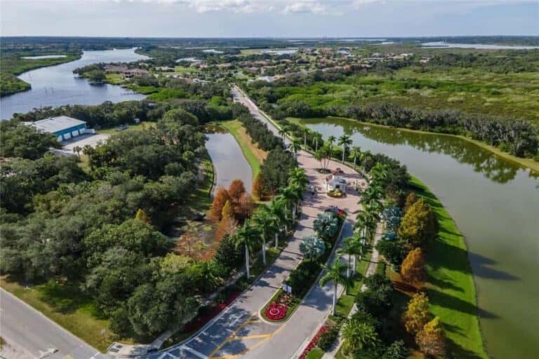 River Wilderness Homes in Parrish, FL. - Gated Entry Aerial