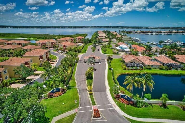 Riviera Dunes Homes in Palmetto, FL. - Entrance Aerial