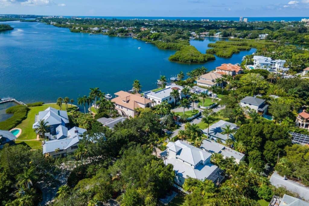 Roberts Point Homes in Siesta Key, FL. - Aerial