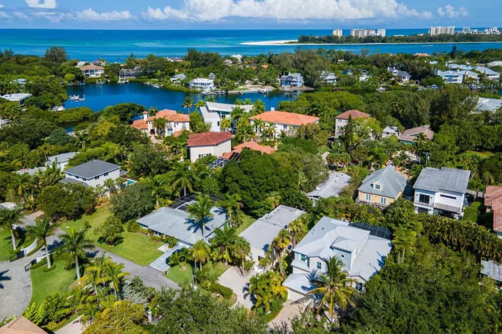 Roberts Point Homes in Siesta Key, FL. - Aerial