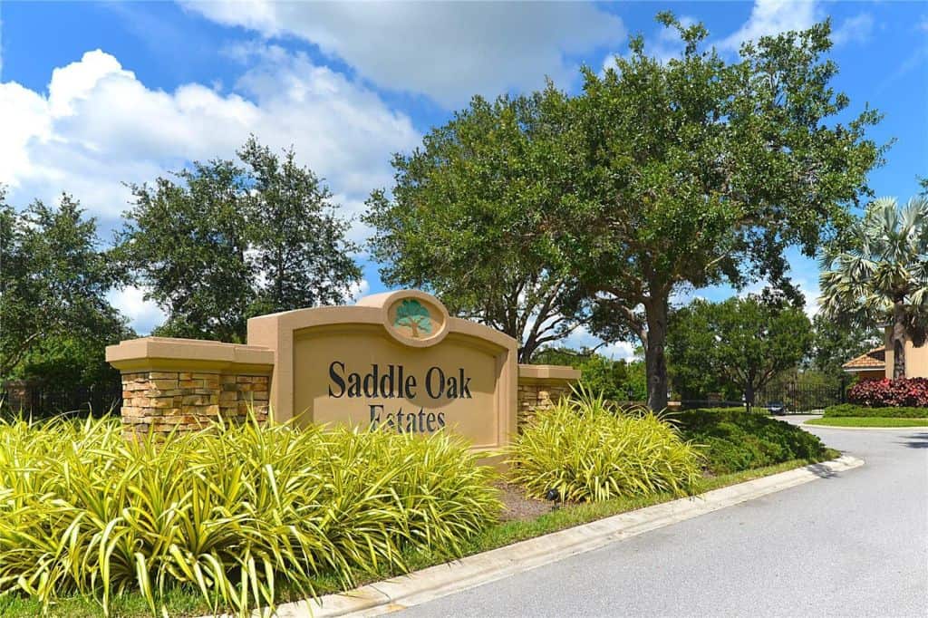 Saddle Oak Estates Homes in Sarasota, FL. - Entrance Sign