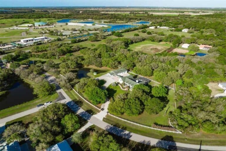 Saddle Oak Estates Homes in Sarasota, FL. - Farm Aerial