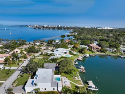 San Remo Estates Homes in Sarasota, FL. - Waterfront Aerial