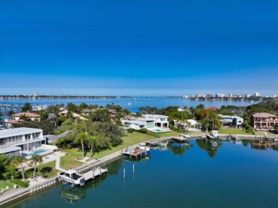 San Remo Estates Homes in Sarasota, FL. - Waterfront Aerial