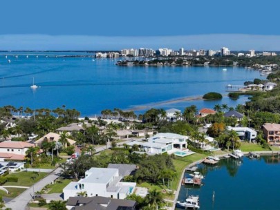 San Remo Estates Homes in Sarasota, FL. - Waterfront Aerial