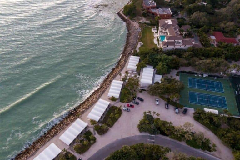 Sanderling Club Homes in Siesta Key, FL. - Aerial