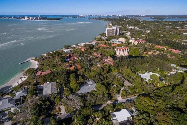 Sandy Hook Homes in Siesta Key, FL. - Aerial