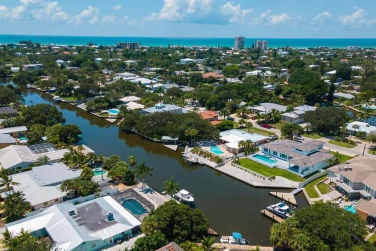 Sara Sands Homes in Siesta Key, FL. - Aerial