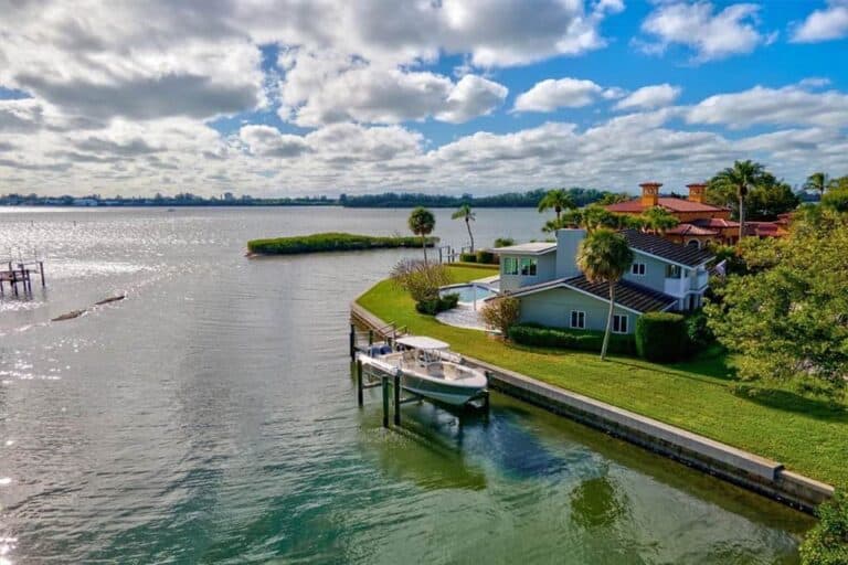 Sarasota Homes with Boat Docks - Aerial