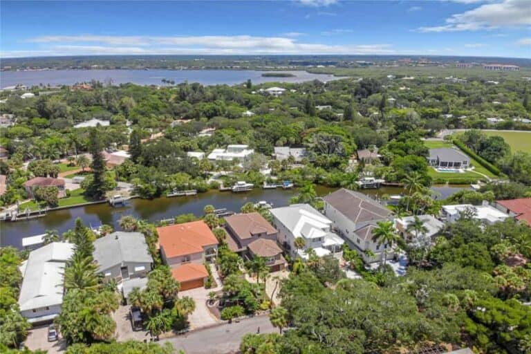 Siesta Beach Homes in Siesta Key, FL. - Aerial