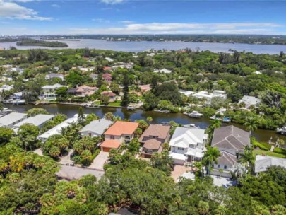 Siesta Beach Homes in Siesta Key, FL. - Aerial