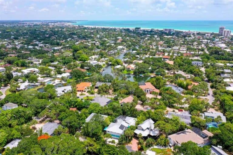 Siesta Hammock Homes in Siesta Key, FL. - Aerial