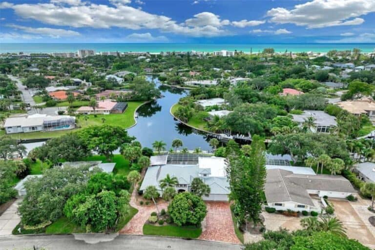 Siesta Isles Homes in Siesta Key, FL. - Aerial