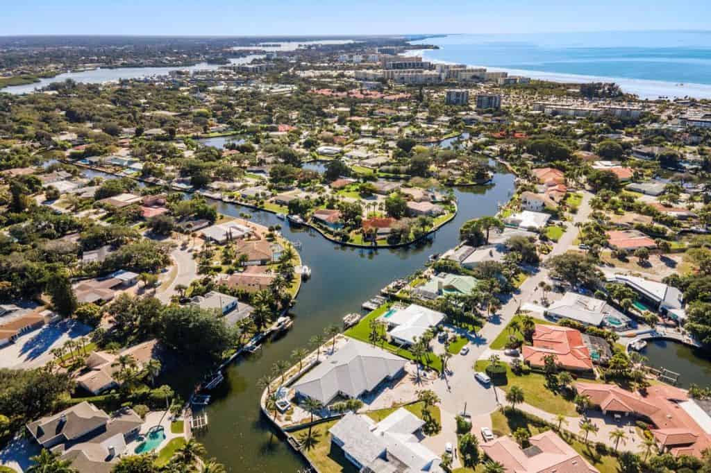 Siesta Isles Homes in Siesta Key, FL. - Aerial