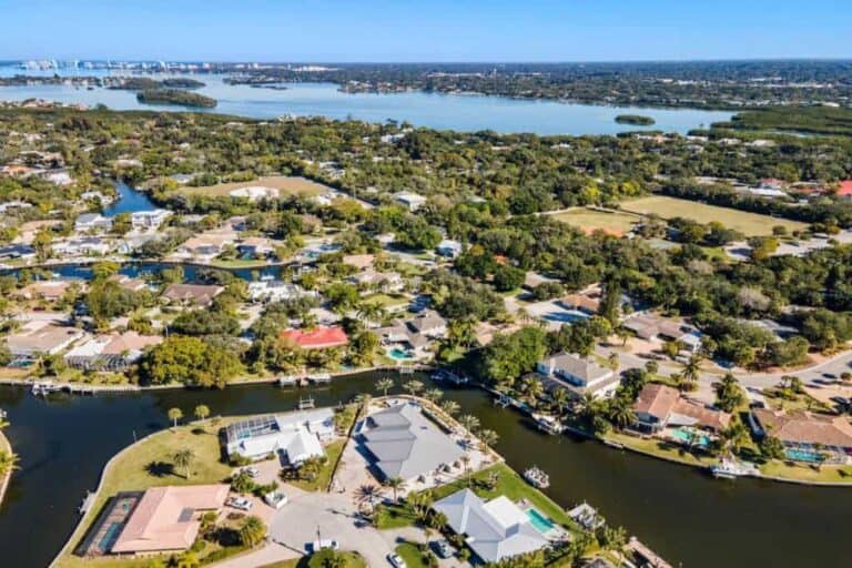 Siesta Isles Homes in Siesta Key, FL. - Aerial