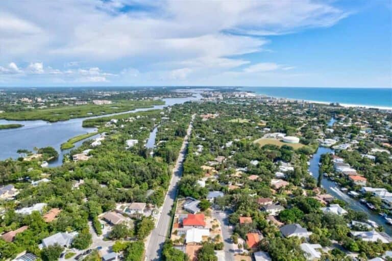 Siestas Bayside Homes in Siesta Key, FL. - Aerial