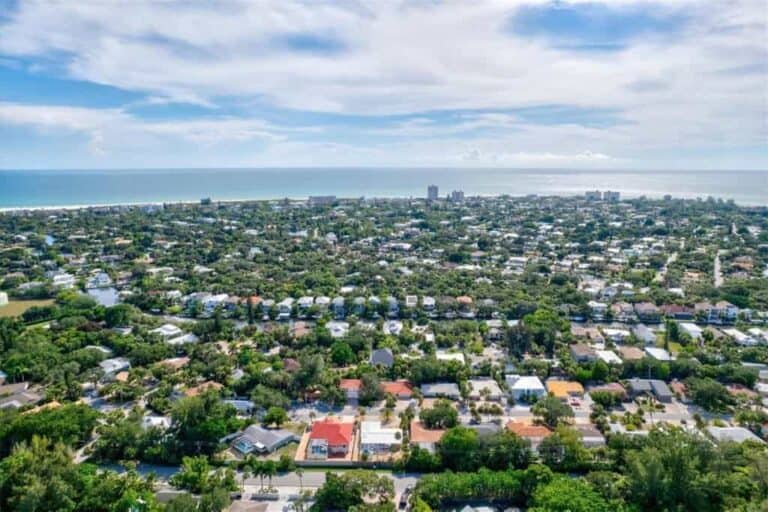 Siestas Bayside Homes in Siesta Key, FL. - Aerial