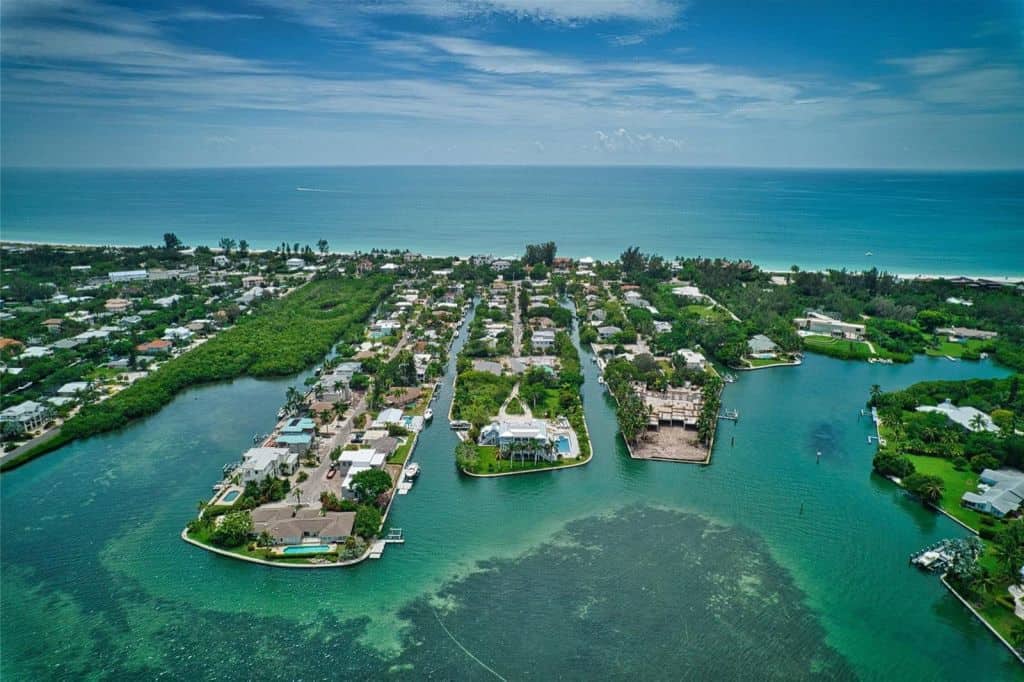 Sleepy Lagoon Homes in Longboat Key, FL. - Aerial