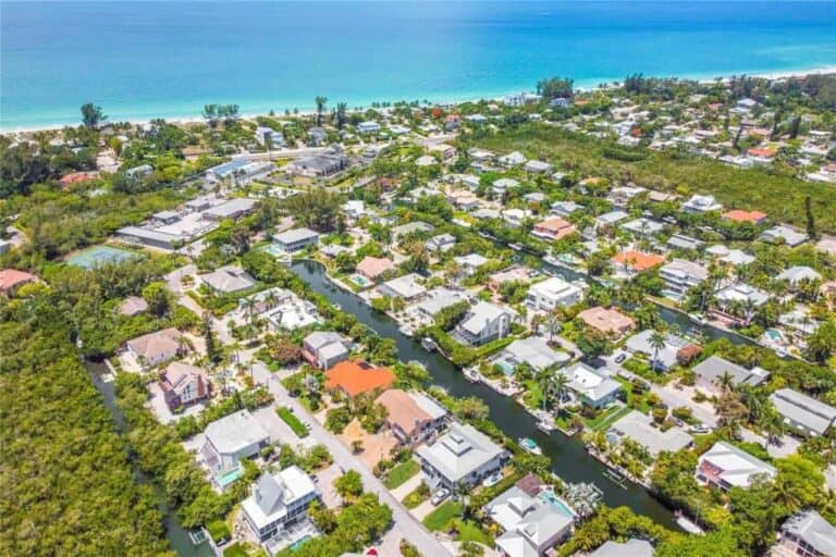 Sleepy Lagoon Homes in Longboat Key, FL. - Aerial