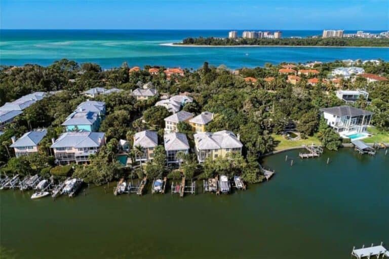 Somerset Cove Homes in Siesta Key, FL. - Aerial