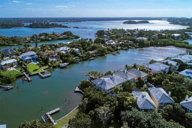 Somerset Cove Homes in Siesta Key, FL. - Aerial
