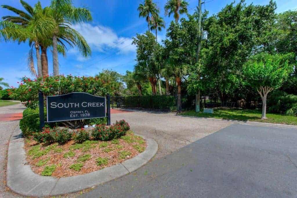 South Creek Homes in Osprey, FL. - Entrance Sign