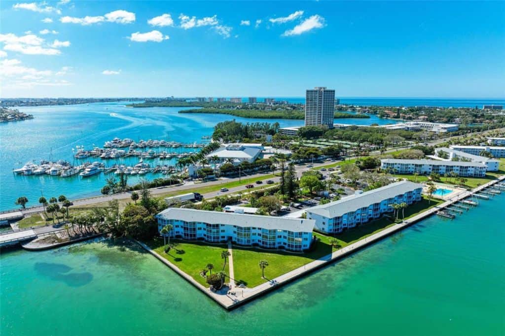 Sarasota Harbor Condos in Sarasota, FL. - Waterfront Aerial