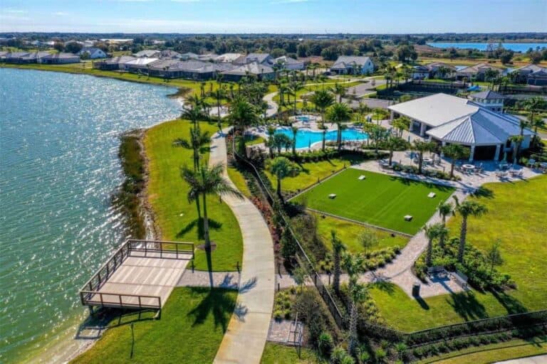 Shoreview Homes in Waterside Lakewood Ranch, FL. - Amenity Center Aerial