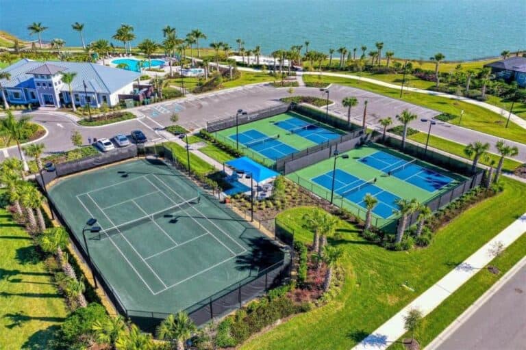 Shoreview Homes in Waterside Lakewood Ranch, FL. - Tennis Center Aerial
