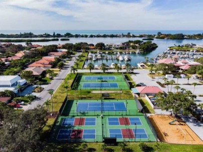 Southbay Yacht and Tennis Club Homes in Osprey, FL. - Tennis Courts Aerial