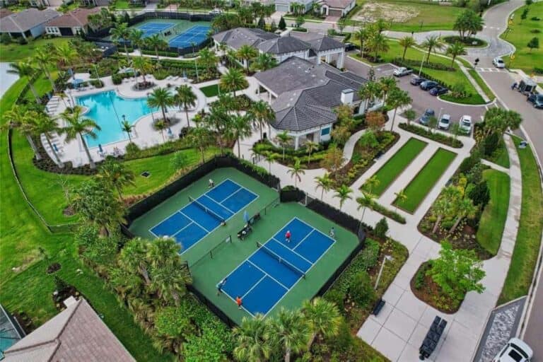 Sunrise Preserve Homes in Palmer Ranch Sarasota, FL. - Amenity Center Aerial