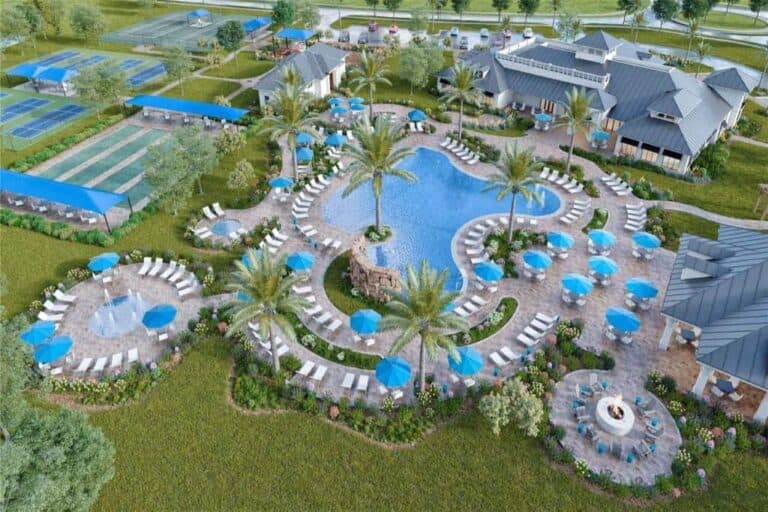 Talon Preserve Homes in Palmer Ranch Nokomis, FL. - Amenity Center Aerial