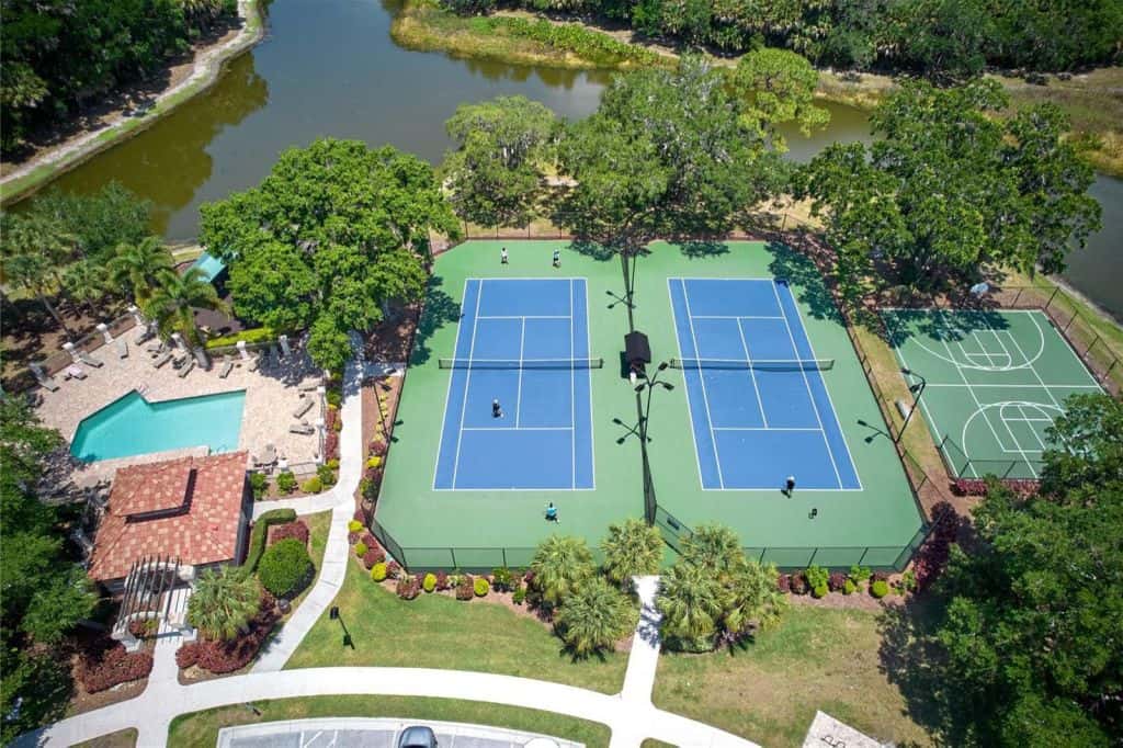 Turtle Rock Homes in Sarasota, FL. - Tennis Courts Aerial